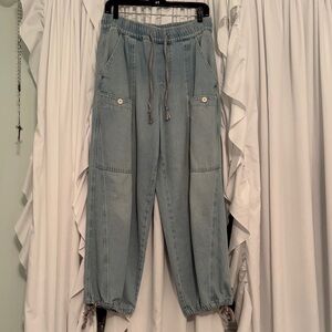 Light Blue Cargo Jogger Pants